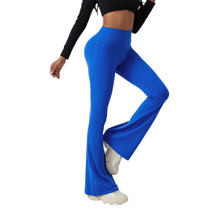 Pantalon moulant taille haute rehaussant les hanches et pantalon de fitness à jambes larges