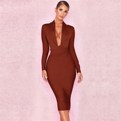 Temperament Party Auto Show Host Dress Women's Bandage Dress