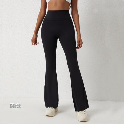 Pantalon moulant taille haute rehaussant les hanches et pantalon de fitness à jambes larges