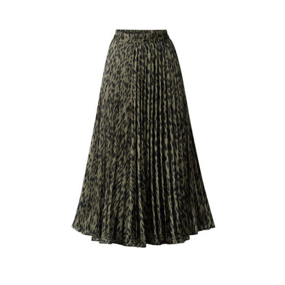 Loose Pleated Skirt With Elastic Waist