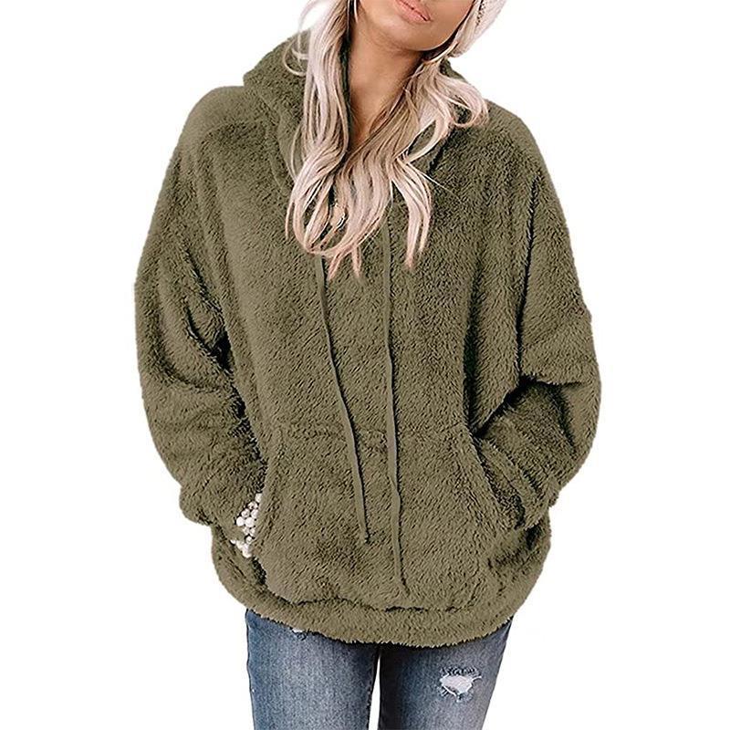 Coat Solid Color Pocket Casual Loose Sweater Sweater