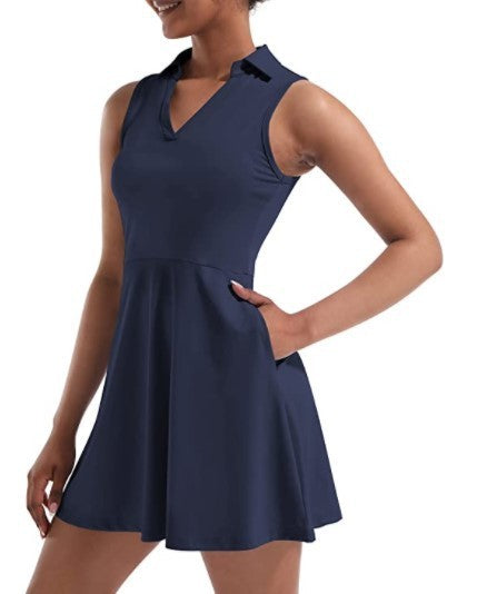 Women's Tennis Skirt With Built-in Shorts Dress