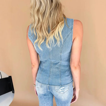 Denim Vest Casual Sleeveless Top