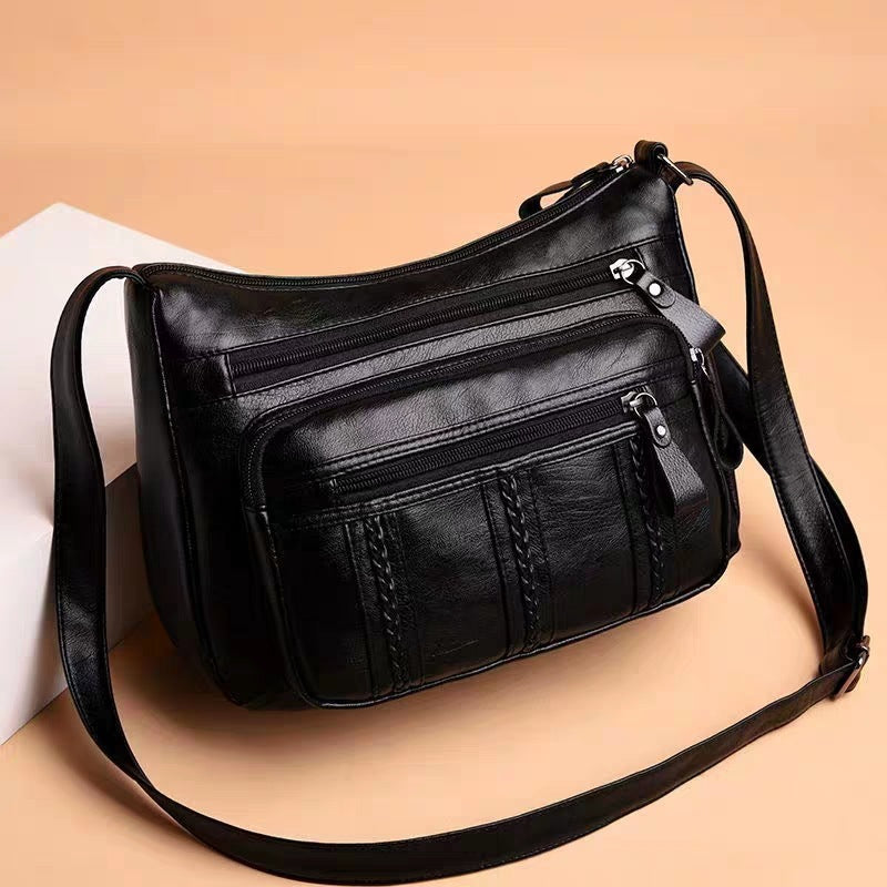 Soft PU Leather High-quality Multi-pocket Shoulder Bag