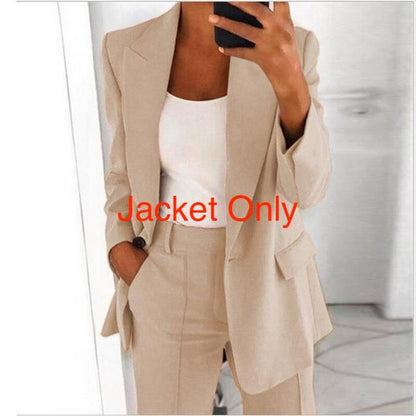 New European and American fashion lapel slim cardigan temperament suit jacket women