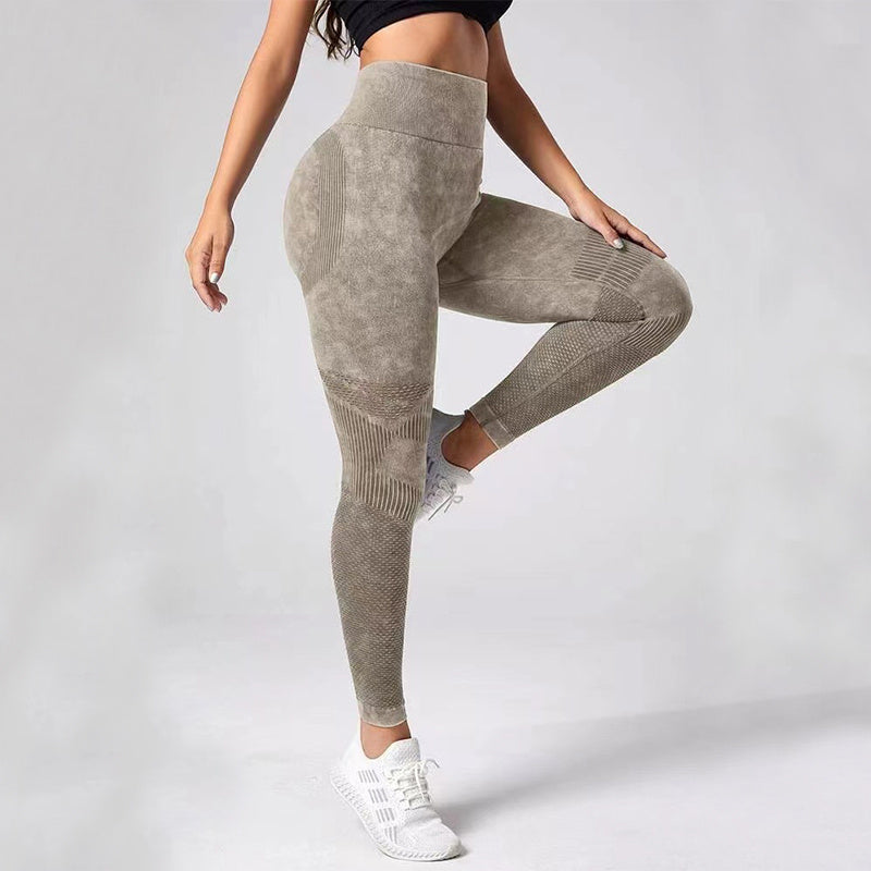 Nahtlose Leggings mit hohlem Design, hohe Taille, Hüftheben, Laufsport, Fitness, Yogahose, modische Damenbekleidung