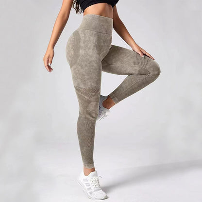 Leggings sans couture à conception creuse, taille haute, levage des hanches, course à pied, sport, fitness, yoga, vêtements pour femmes à la mode