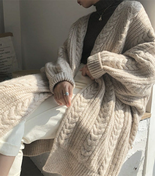 Long-sleeved Sweater Loose-fitting Knit Cardigan Jacket