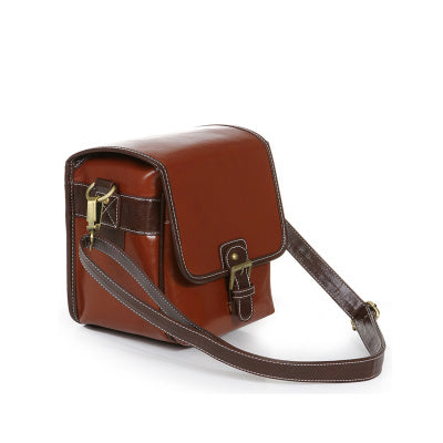 Camera Shoulder Bag Leather Including Inner Liner To Prevent Falling