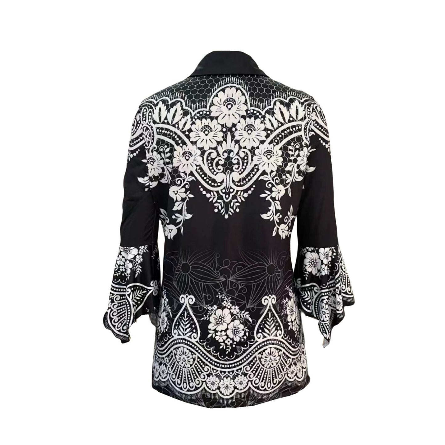 Printing Lapel Top Irregular Sleeve T-shirt