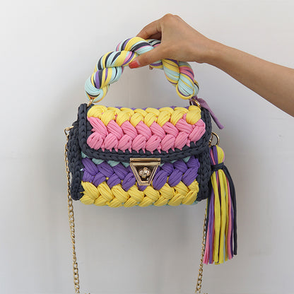 Sac en tissu pur fait main arc-en-ciel