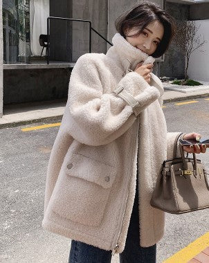 Autumn And Winter Loose Mid-length Fur And Plush Thickening