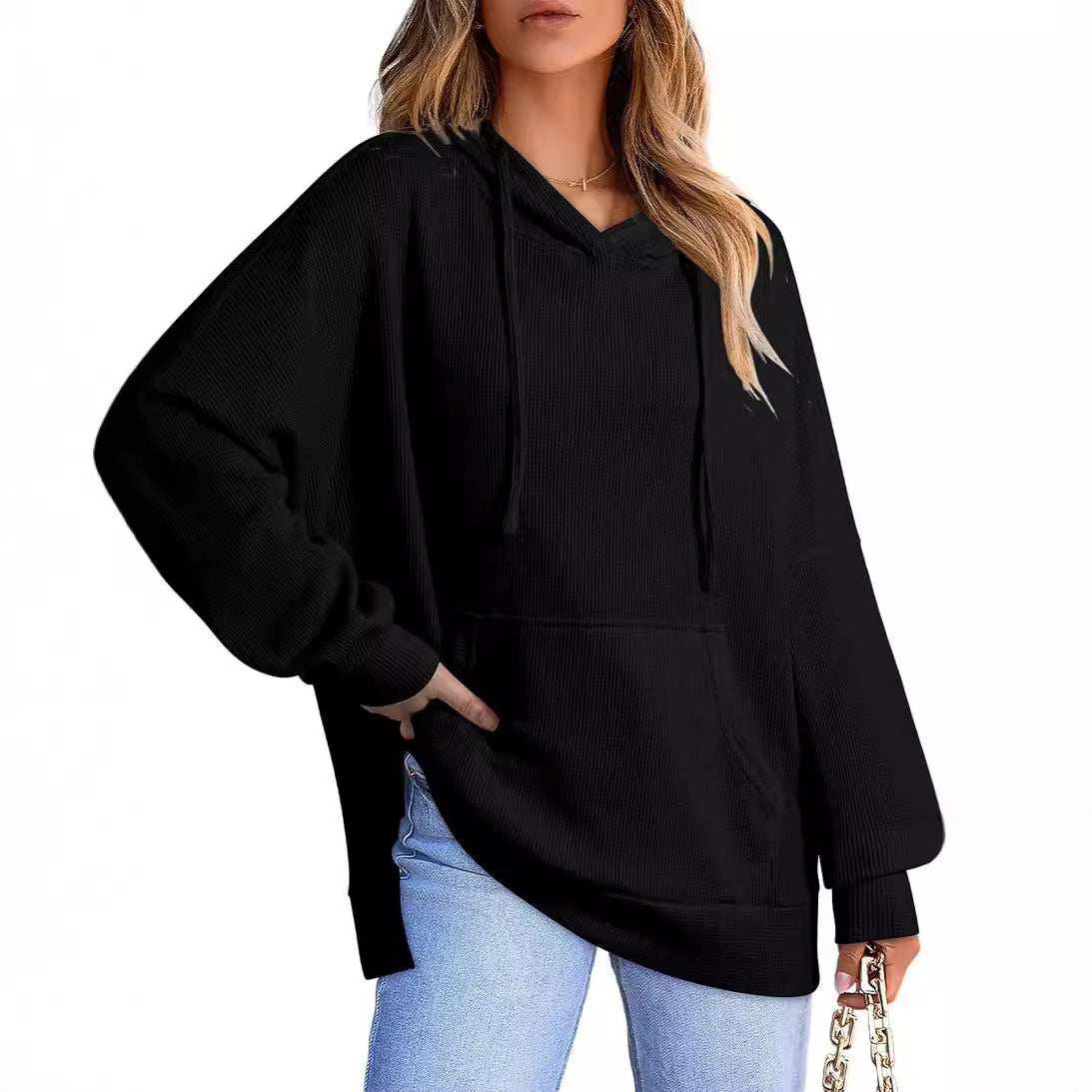 Sweat-shirt à manches longues avec poche pour femme