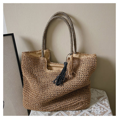 Winter Fashion Straw Casual Tote Bag