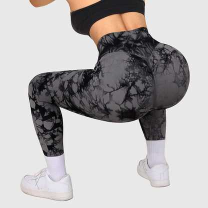 Leggings sans couture Tie Dye Pantalons de yoga pour femmes Push Up Sport Fitness Running Gym Leggings