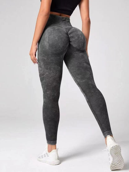 Nahtlose Leggings mit hohlem Design, hohe Taille, Hüftheben, Laufsport, Fitness, Yogahose, modische Damenbekleidung