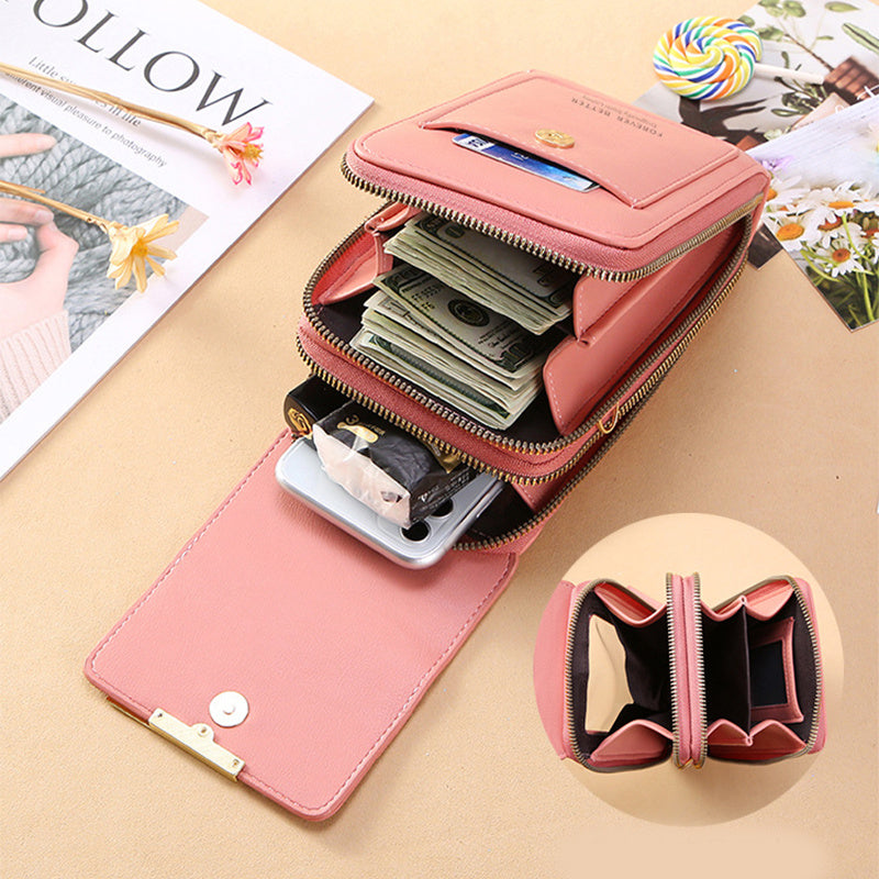 Touch Screen Mobile Phone Bag Small Crossbody Shouder Bags Women Long Wallet