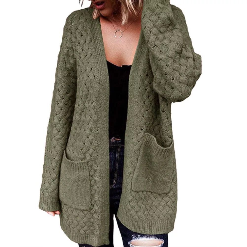 Autumn And Winter New Mid-length Sweater Loose Long-sleeved Knitted Jacket