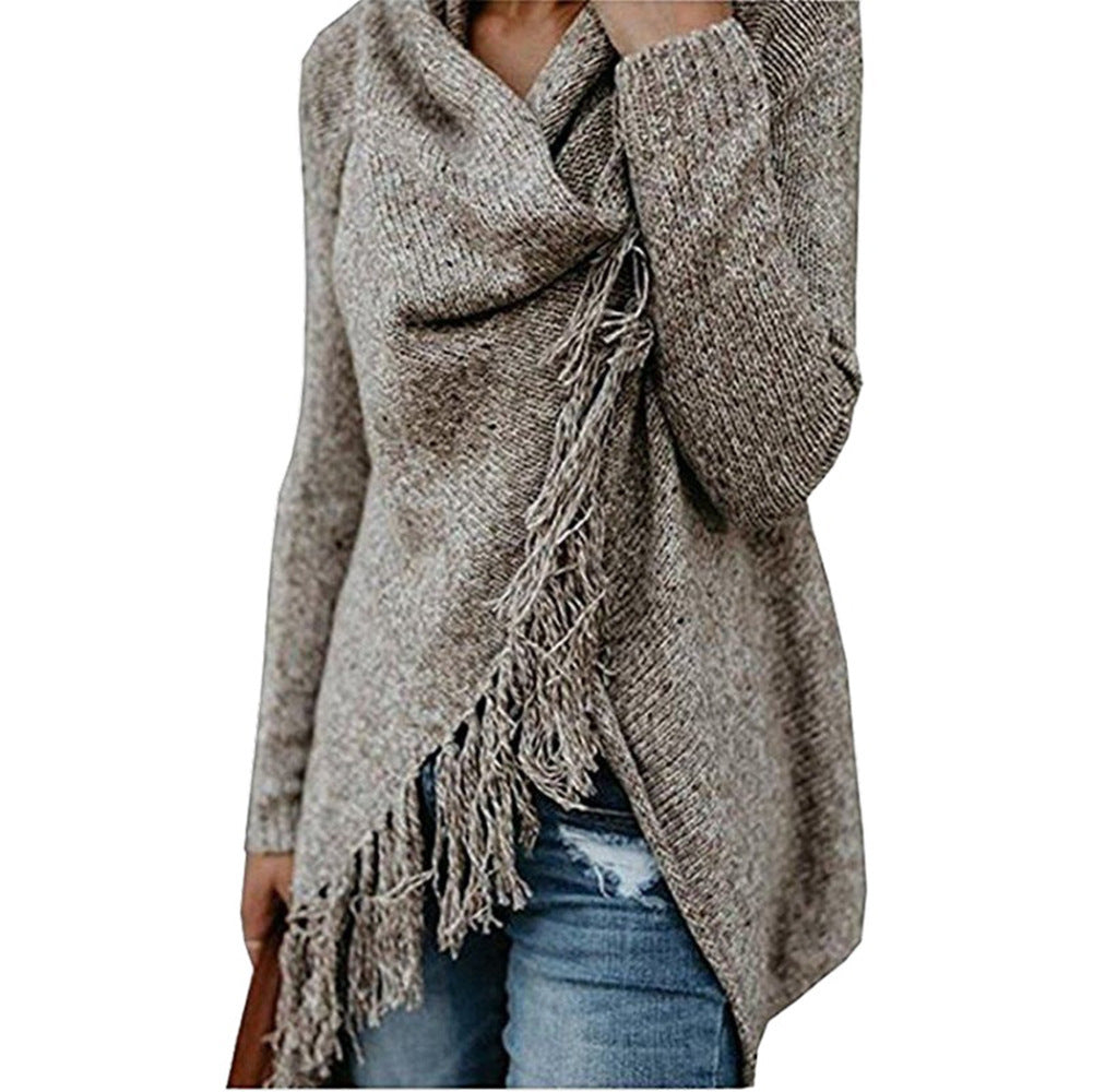 Women's shawl sweater knitted cardigan