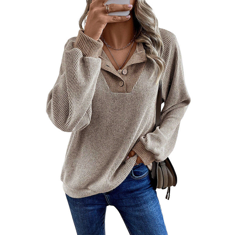 Color Block Rib Pullover Sweater