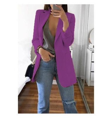 Blazer tempérament à revers slim cardigan