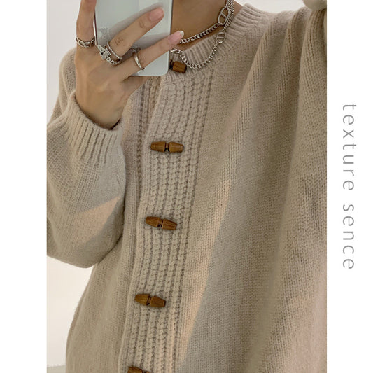 Women's Winter New Horn Button Sweater