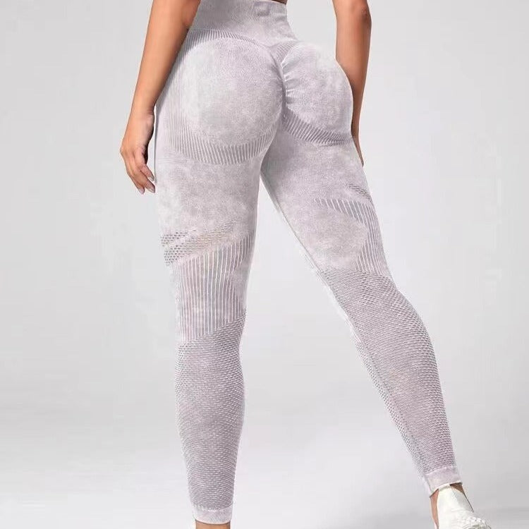 Leggings sans couture à conception creuse, taille haute, levage des hanches, course à pied, sport, fitness, yoga, vêtements pour femmes à la mode