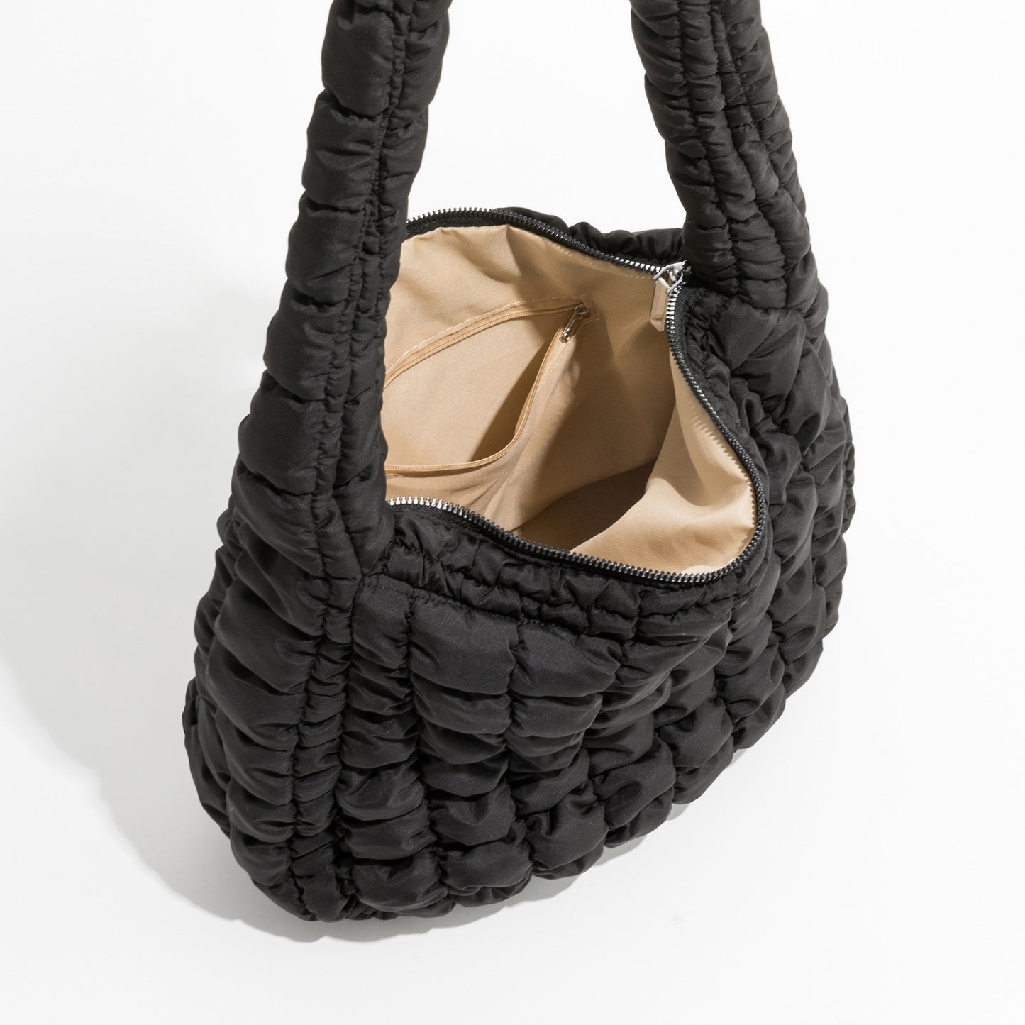 Sac à bandoulière rembourré en nylon Sac hobo simple tendance matelassé en plumes pour femme