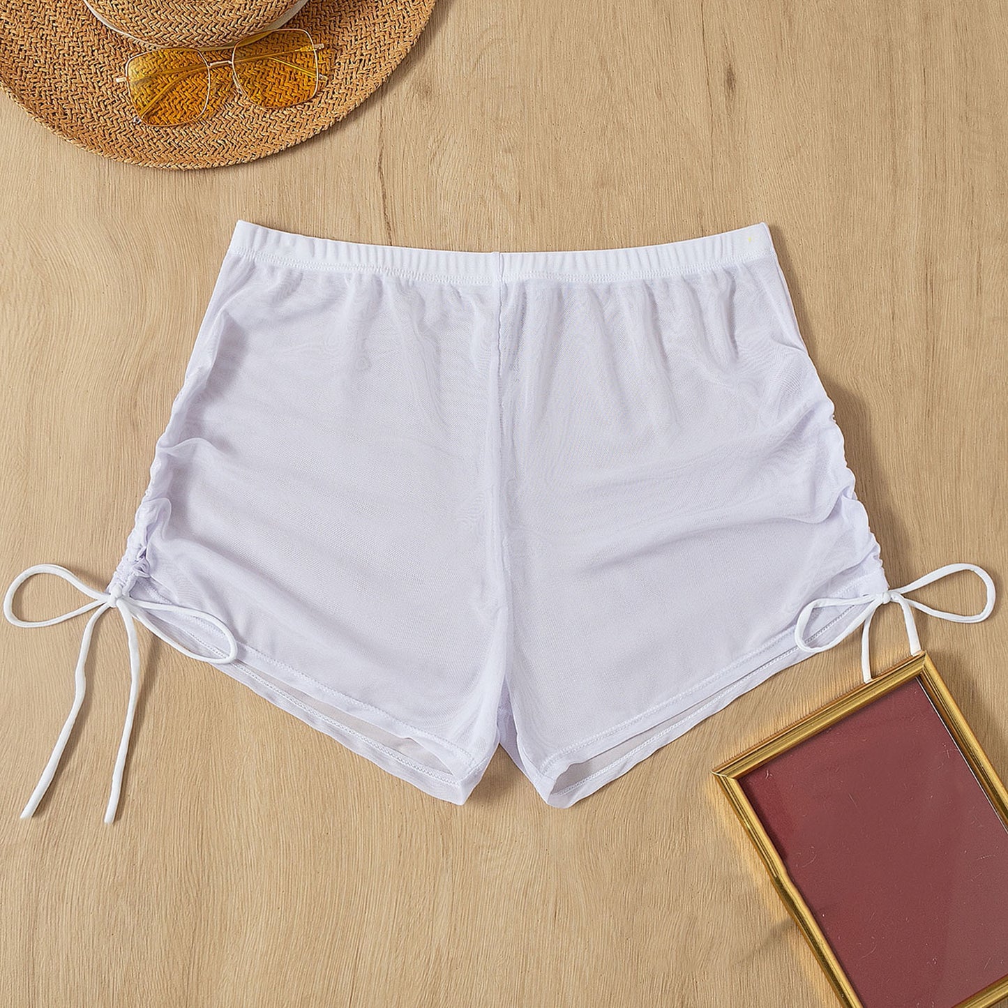 Short cache-maillot en maille avec cordon de serrage latéral pour femmes Perspective Beach