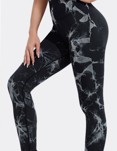 Leggings sans couture Tie Dye Pantalons de yoga pour femmes Push Up Sport Fitness Running Gym Leggings