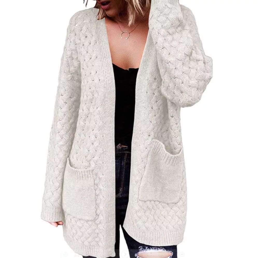 Autumn And Winter New Mid-length Sweater Loose Long-sleeved Knitted Jacket