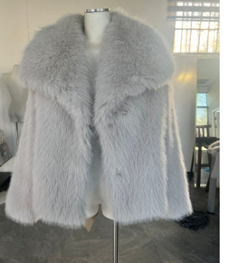 Manteau d'hiver en peluche à la mode pour femme, épais, à revers, décontracté, à manches longues