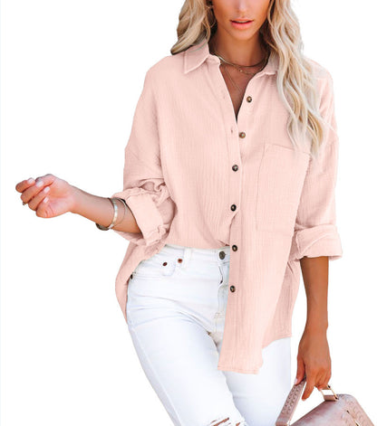 Women's Dropped Shoulder Bat Shirt Casual Long Sleeve Shirt