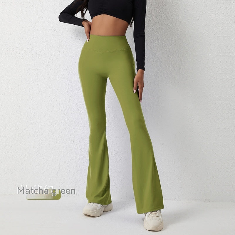 Pantalon moulant taille haute rehaussant les hanches et pantalon de fitness à jambes larges