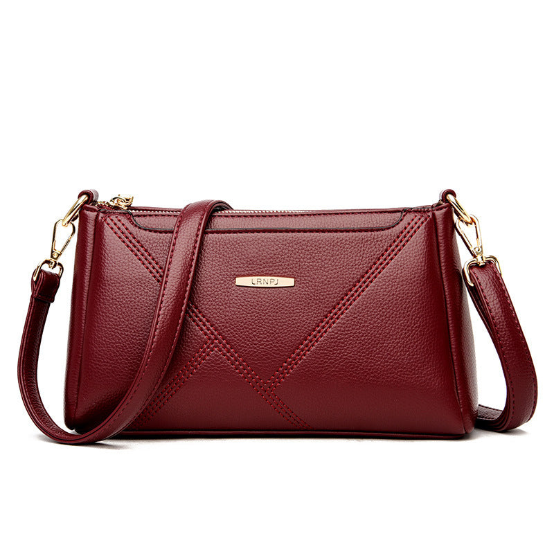 Texture Soft Leather Crossbody Bag Fashion Lady