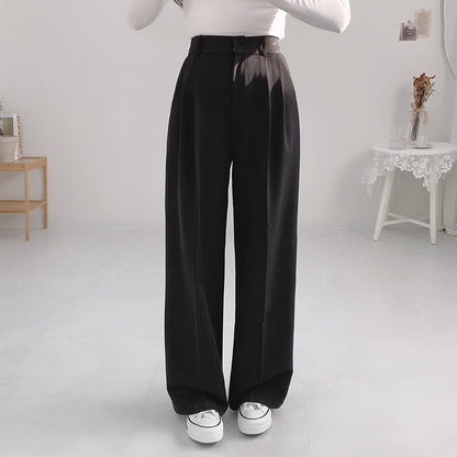 Veste et pantalon minimalistes à col français pour femme