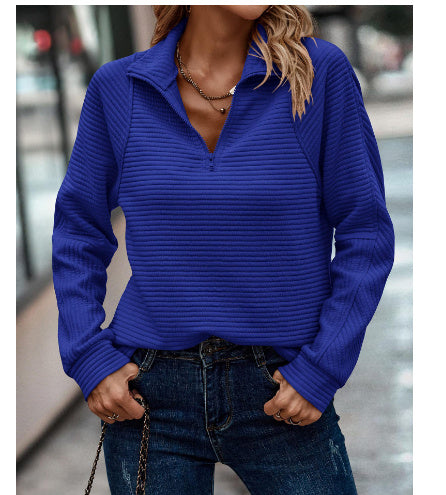 Pull ample en tricot avec fermeture éclair pour femme