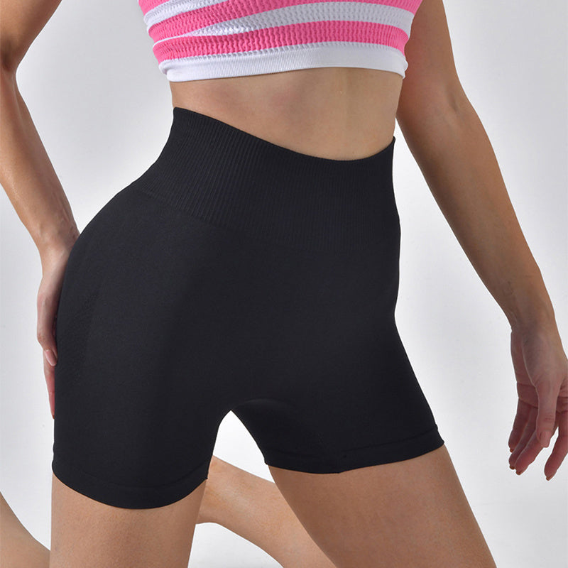 Short de yoga rayé taille haute pour femme, pantalon moulant rehaussant les hanches, leggings de sport, de course à pied et de fitness